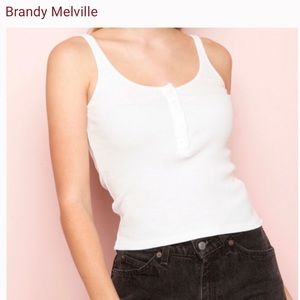 Brandy Melville white button Simone tank